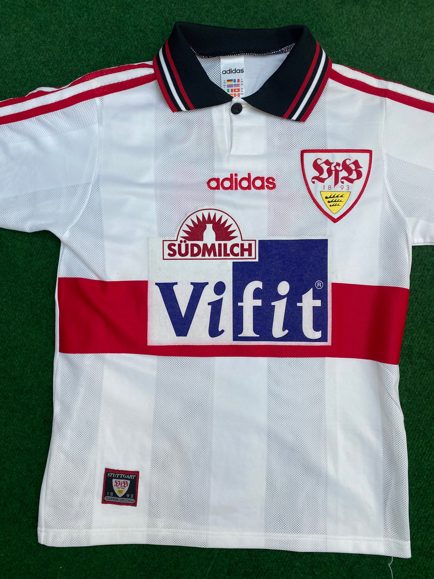 VFB STUTTGART - 1996/1997 - SIGNED BOBIC - HOME KIT - XS