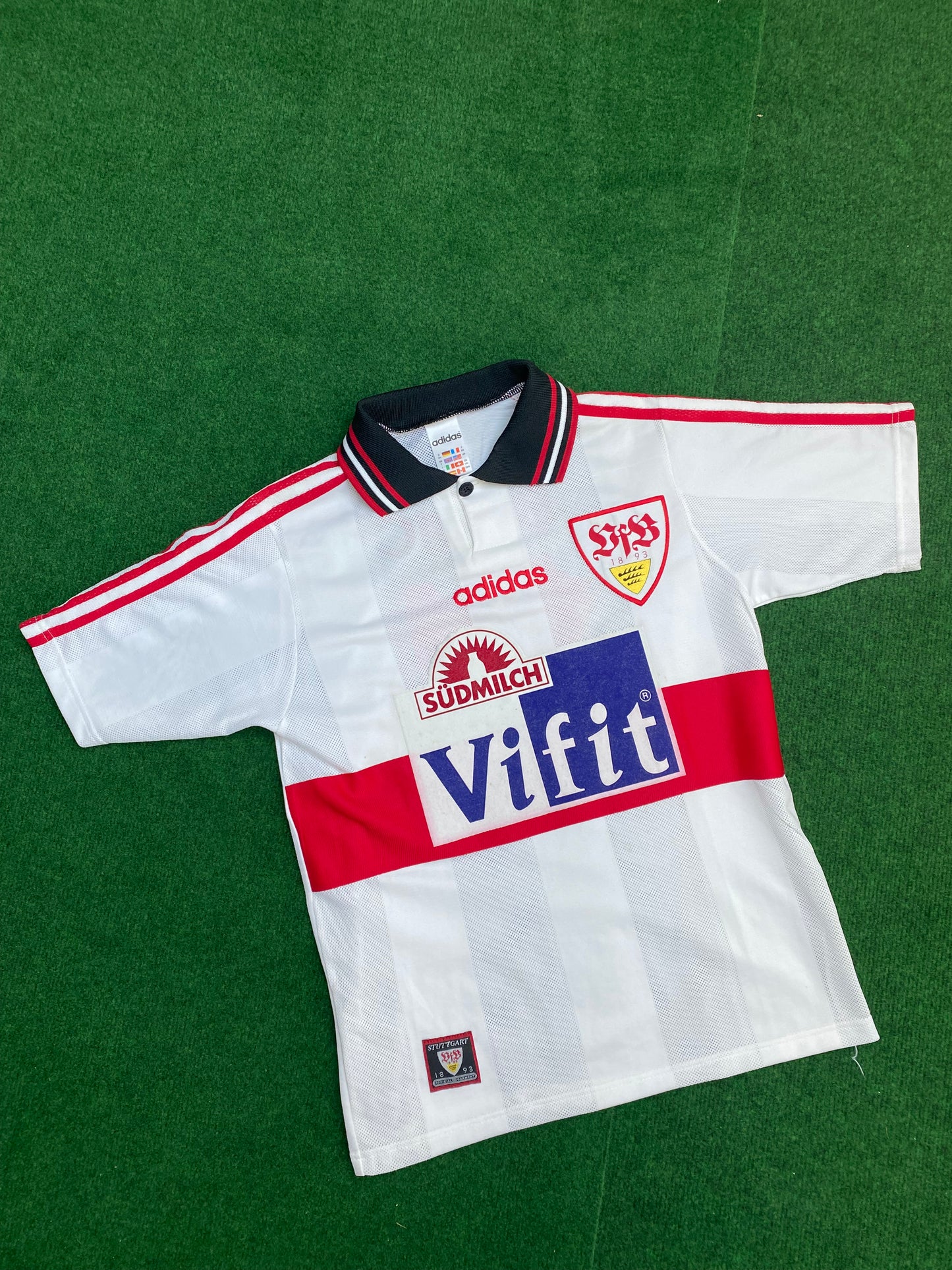 VFB STUTTGART - 1996/1997 - SIGNED BOBIC - HOME KIT - XS