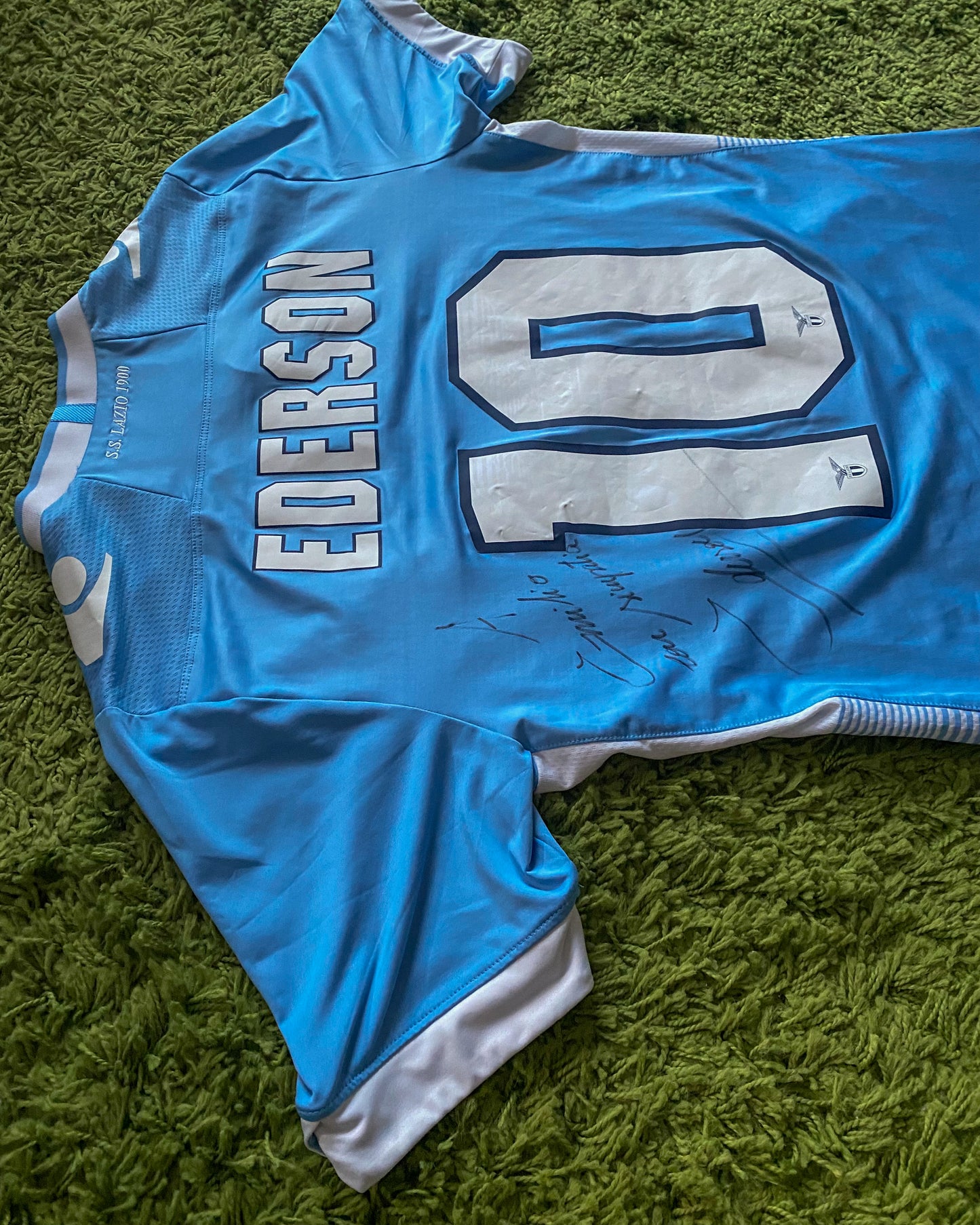 LAZIO ROMA - MATCHWORN & SIGNED EDERSON - 2013/2014 - HOME KIT - L